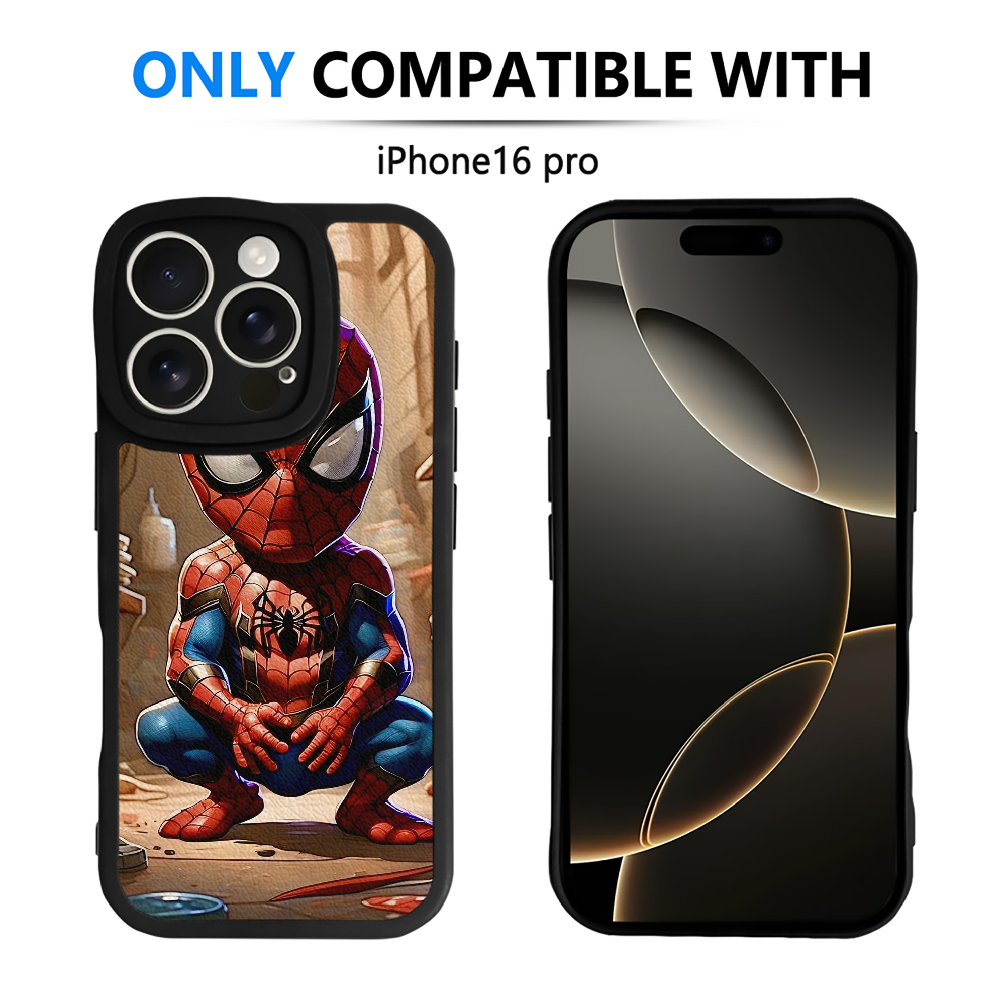 Spider Man スパイダーマン 【iPhone 16シリーズ対応】シリコンスマホケース（レザー調） 材質：シリコン